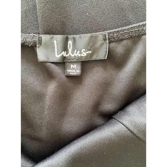 Lulus Black Bodycon Strappy Stretchy Polyester Dress Fitted Mini Night Out Sz M - Picture 4 of 12